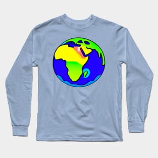 Vibrant 70s Style Planet Earth (MD23ERD004b) Long Sleeve T-Shirt